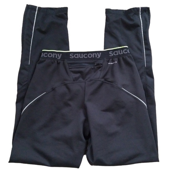 Saucony Women's Black Reflective Flexshell Run Shield Lined Running Pants Sz. S - Picture 8 of 13